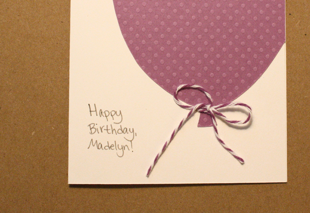 balloon birthday card - personalized