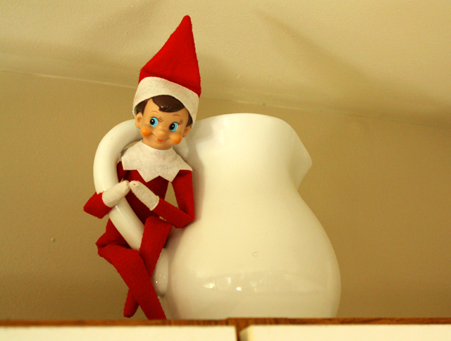Elf on the Shelf: white pitcher