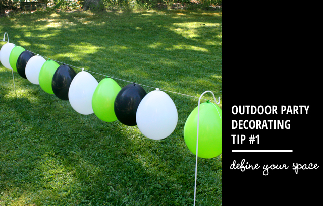 outdoor party decorating tip // define your space