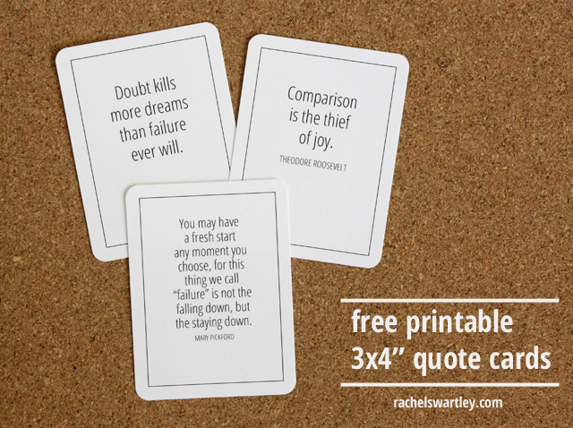 free printable Project Life quote cards