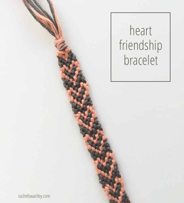 a friendship bracelet with hearts - rachel swartley