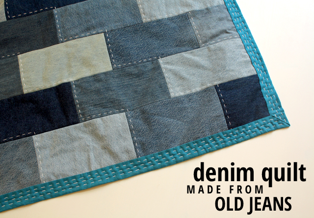 denim quilt made from old jeans - rachel swartley